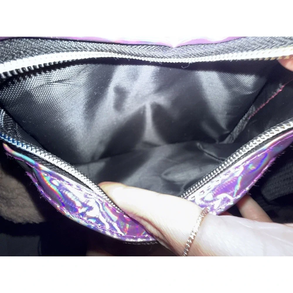 Pink Women's HOLOGRAM Vinyl FANNY PACK Pouch‎ WAIST PURSE Zipper CLIP BELT